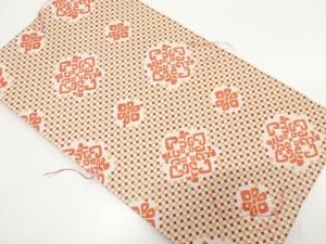 未使用品　斜め格子に華紋織り出し　袋帯